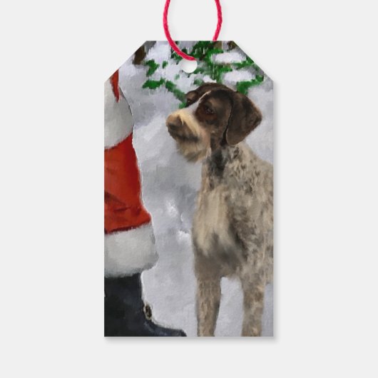 German Wirehaired Pointer Christmas Cadeaulabel (Achterkant)