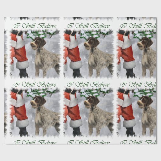 German Wirehaired Pointer Christmas Cadeaupapier (Vlak)
