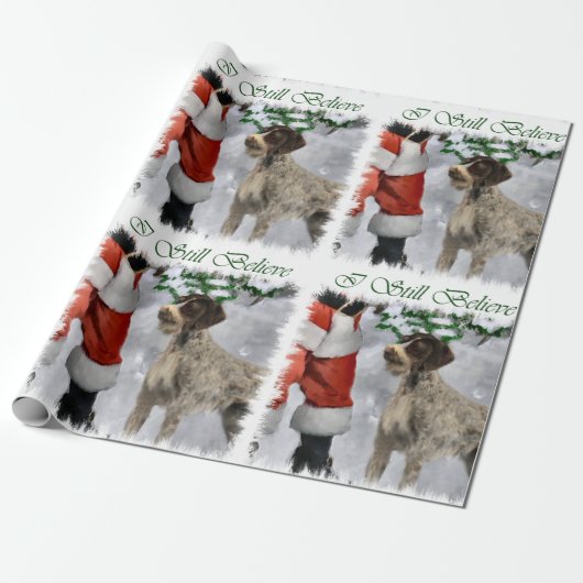 German Wirehaired Pointer Christmas Cadeaupapier (Uitgerold)