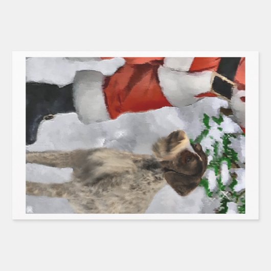 German Wirehaired Pointer Christmas Inpakpapier Vel (Voorkant)