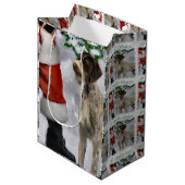 German Wirehaired Pointer Christmas Medium Cadeauzakje (Voorkant Gekanteld)