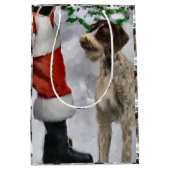 German Wirehaired Pointer Christmas Medium Cadeauzakje (Voorkant)