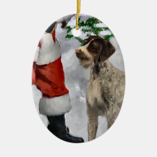 German Wirehaired Pointer Christmas Ornament (Voorkant)
