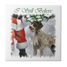 German Wirehaired Pointer Christmas Tegeltje