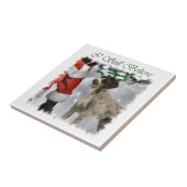 German Wirehaired Pointer Christmas Tegeltje (Zijkant)