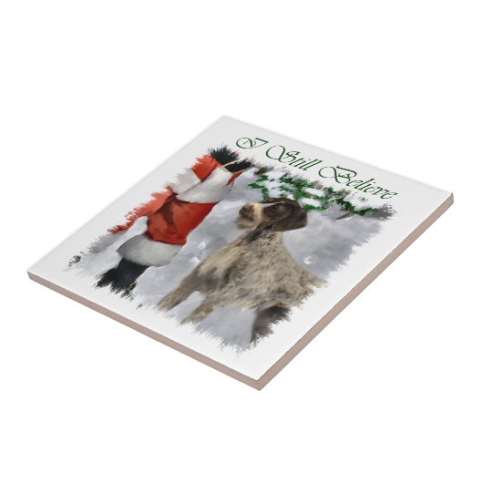 German Wirehaired Pointer Christmas Tegeltje (Zijkant)