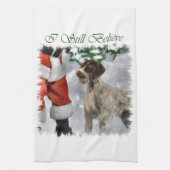 German Wirehaired Pointer Christmas Theedoek (Verticaal)
