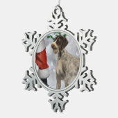 German Wirehaired Pointer Christmas Tin Sneeuwvlok Ornament (Rechts)