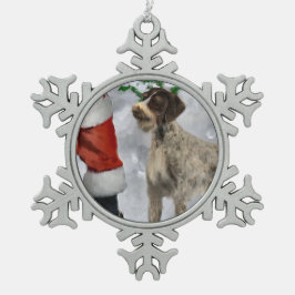 German Wirehaired Pointer Christmas Tin Sneeuwvlok Ornament