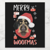 German Wirehaired Pointer Christmas Wijn Etiket (Enkel label)