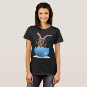 German Wirehaired Pointer Dog Easter Bunny Egg Hun T-shirt (Voorkant volledig)