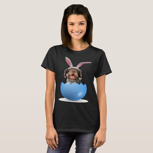 German Wirehaired Pointer Dog Easter Bunny Egg Hun T-shirt (Voorkant volledig)