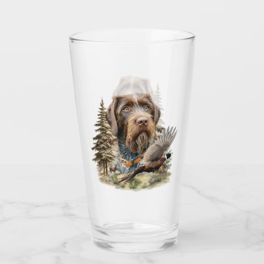 German Wirehaired Pointer Glas (Achterkant)