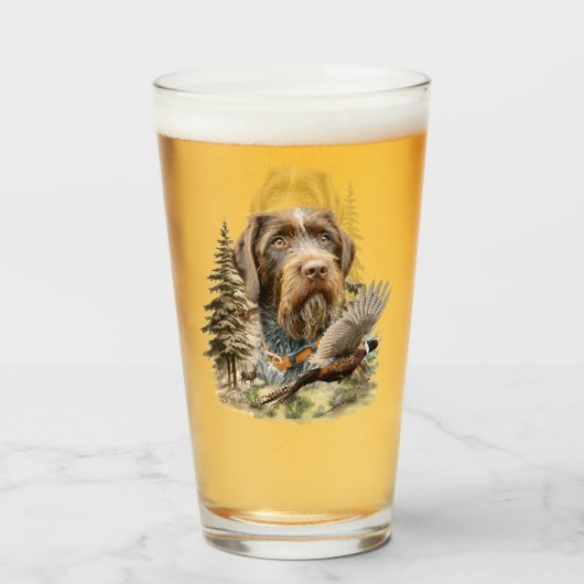 German Wirehaired Pointer Glas (Voorkant gevuld)