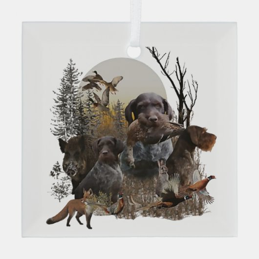 German Wirehaired Pointer Glas Ornament (Achterkant)