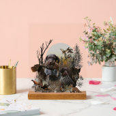 German Wirehaired Pointer, GWP Acryl Bord (Huwelijk)