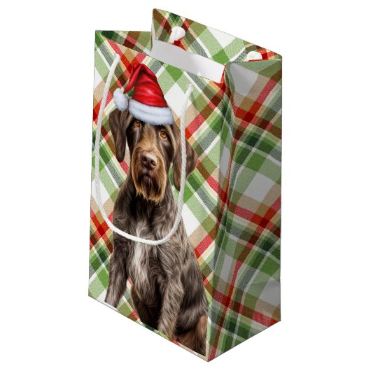 German Wirehaired Pointer Holiday Plaid Christmas Klein Cadeauzakje (Achterkant Gekanteld)