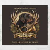 German Wirehaired Pointer Likeurfles Etiket (Enkel label)