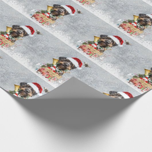 German Wirehaired Pointer  Merry Christmas! Cadeaupapier (Hoek)