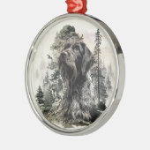 German Wirehaired Pointer Metalen Ornament (Links)