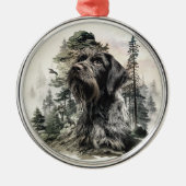 German Wirehaired Pointer Metalen Ornament (Voorkant)