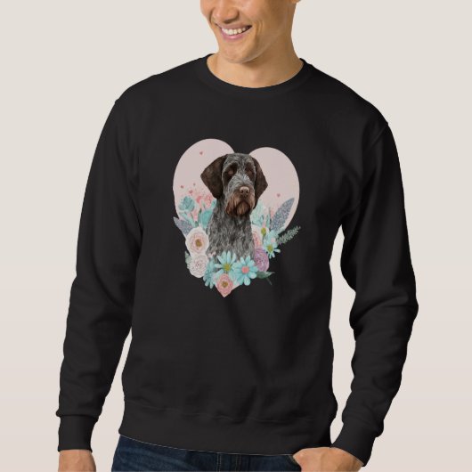 German Wirehaired Pointer Mom Valentines Day Flora Trui (Voorkant)