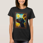 German Wirehaired Pointer Painting Sunflower Flowe T-shirt (Voorkant)