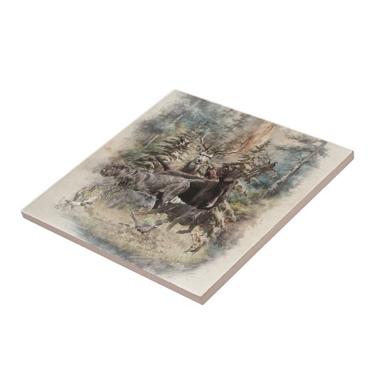 German Wirehaired Pointer Tegeltje (Zijkant)