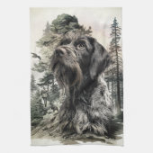 German Wirehaired Pointer Theedoek (Verticaal)