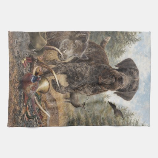 German Wirehaired Pointer Theedoek (Horizontaal)