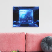 GERMANIUM CHEMISCH ELEMENT EXTREEM BLAUW ONTWERP CANVAS AFDRUK (Insitu (Woonkamer))