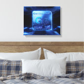 GERMANIUM CHEMISCH ELEMENT EXTREEM BLAUW ONTWERP CANVAS AFDRUK (Insitu (Slaapkamer))