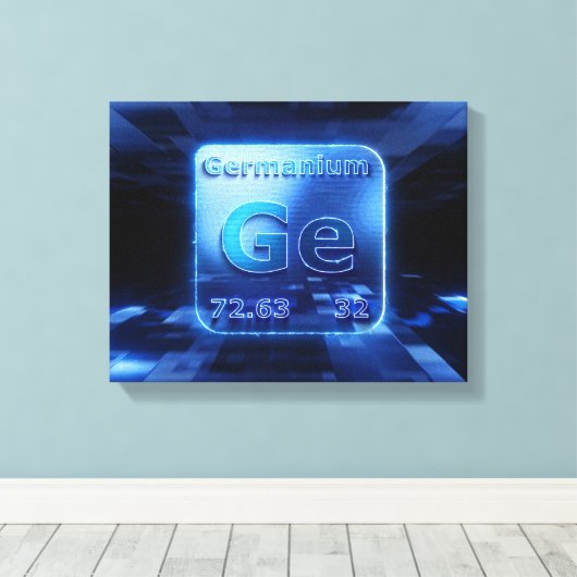 GERMANIUM CHEMISCH ELEMENT EXTREEM BLAUW ONTWERP CANVAS AFDRUK (Insitu (Houten vloer))