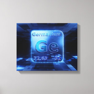 GERMANIUM CHEMISCH ELEMENT EXTREEM BLAUW ONTWERP CANVAS AFDRUK