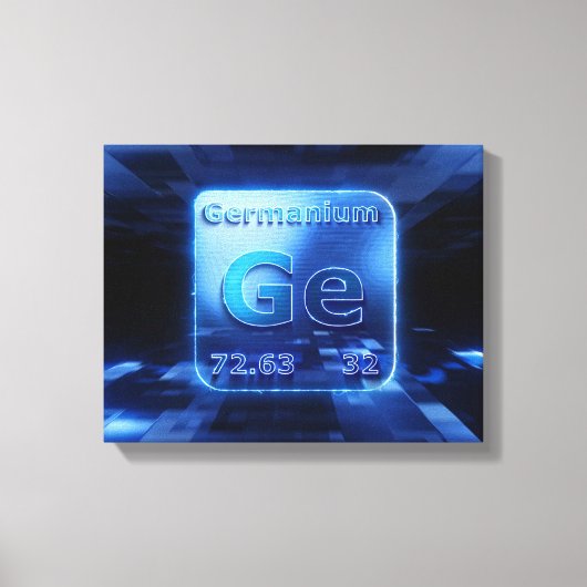 GERMANIUM CHEMISCH ELEMENT EXTREEM BLAUW ONTWERP CANVAS AFDRUK (Voorkant)