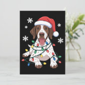 Germann Shorthaired Pointer Kerstlichten Hond Kaart (Staand voorkant)