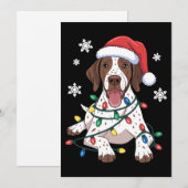 Germann Shorthaired Pointer Kerstlichten Hond Kaart (Voorkant / Achterkant)