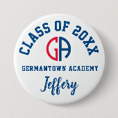 Germantown Academy Button Logo Custom Gepersonalis (Voorkant)