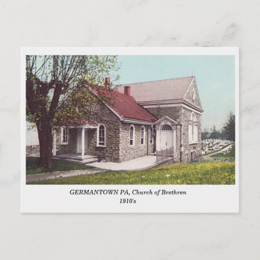 Germantown Philadelphia Brethren Church briefkaart (Voorkant)