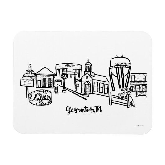 Germantown Skyline Refkoelkast Magnet Magneet (Horizontaal)