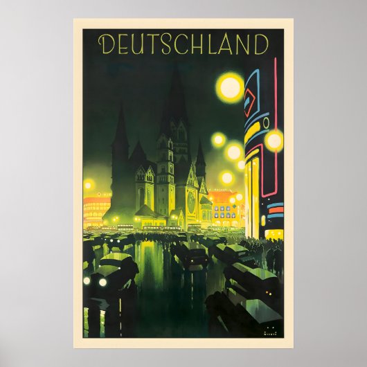 Germany Berlin Vintage Travel Poster (Voorkant)