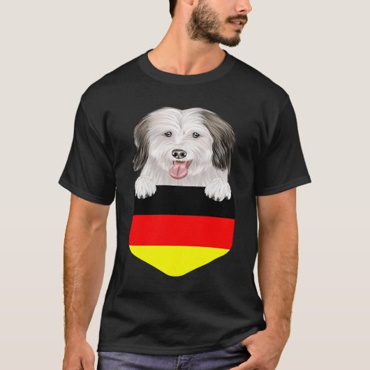 Germany Flag Coton de Tulear Dog In Pocket T-shirt (Voorkant)