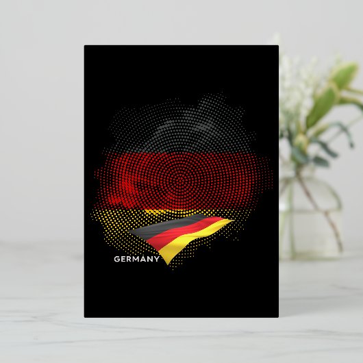 Germany flag folie uitnodiging (Staand Voorkant)