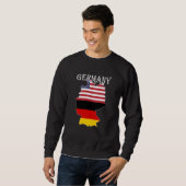Germany Flag Map USA Ancestry Expatriate Expat Trui (Voorkant volledig)