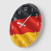 Germany Flag Wall Clock — Waving Flag Design Grote Klok (Hoek)
