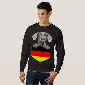 Germany Flag Weimaraner Dog In Pocket Trui (Voorkant volledig)