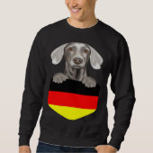 Germany Flag Weimaraner Dog In Pocket Trui (Voorkant)