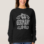Germany Flowers Distressed White Print Trui (Voorkant)