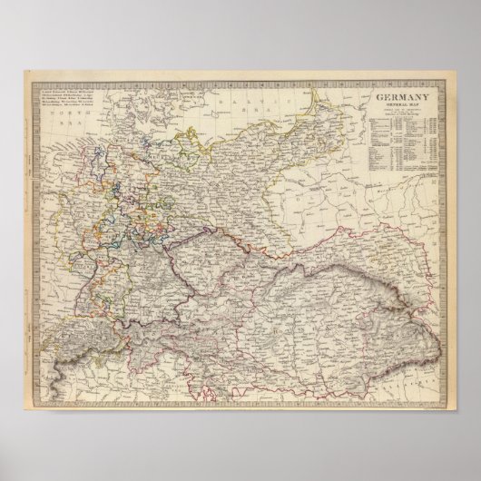 Germany general map poster (Voorkant)