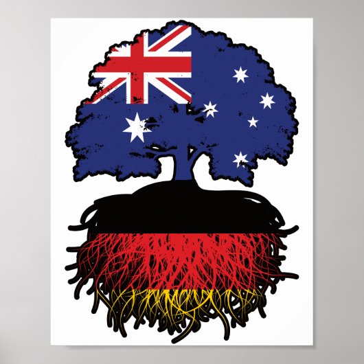 Germany German Australian Australia Tree Roots Poster (Voorkant)